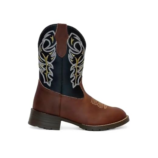 Bota Country Texana Infantil Unissex em Couro Legítimo Marrom com Cano Bordado linha Kapell Kids (26)