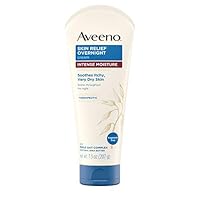 Aveeno Skin Relief Overnight Intense Moisture Cream with Triple Oat Complex & Natural Shea Butter, Therapeutic Dimethicone Skin Protectant for Dry Itchy Skin Relief, Fragrance- & Steroid-Free, 7.3 oz