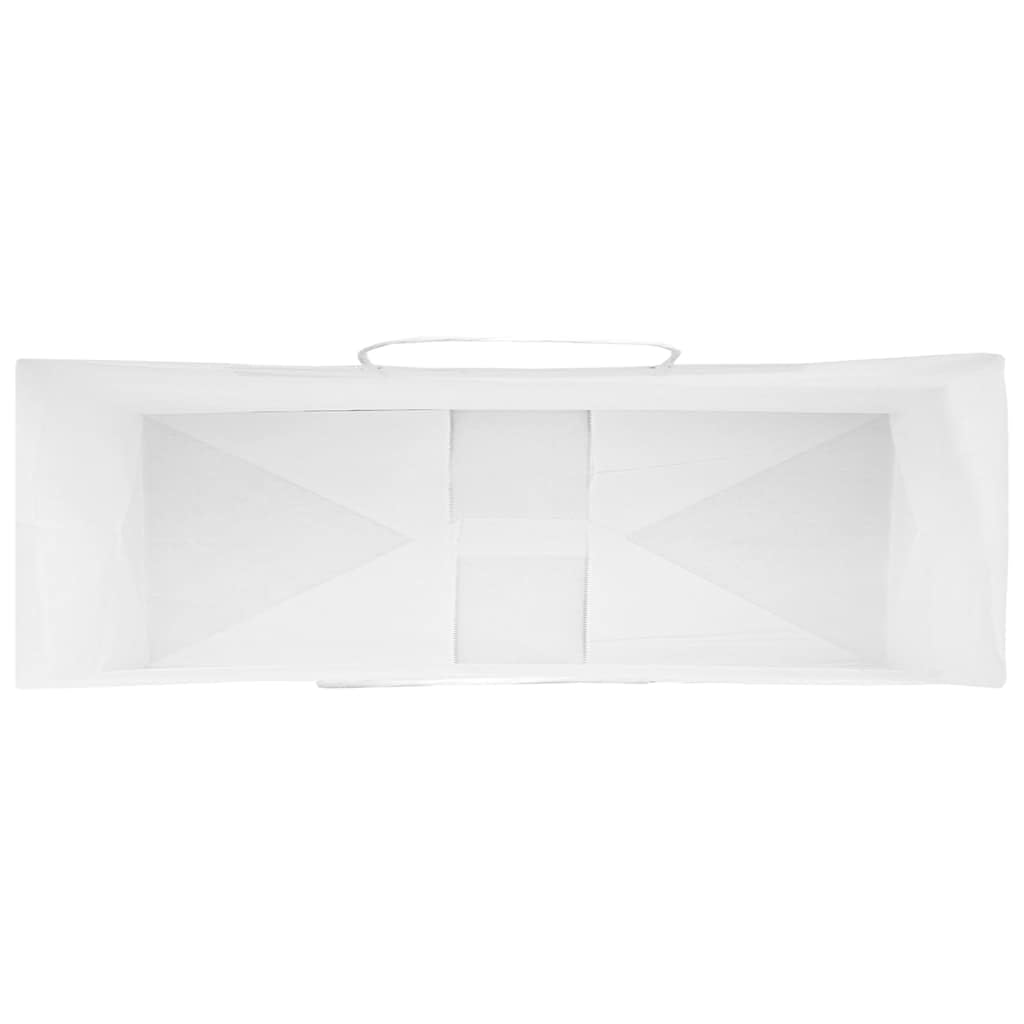 vidaXL Papiertragetaschen 50 Stk., Papiertüten mit Henkeln, Papiertüten, Geschenktüten für Einkaufen Hochzeiten Verpackungen Partys Geburtstag Weihnachten, Weiß 32x12x42cm