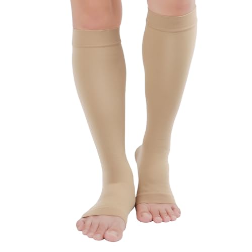 Image of TOFLY 30-40mmHg Medical Graduated Compression Socks Open Toe