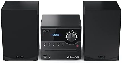 SHARP XL-B517D(BK) Micro Hi-Fi Sound System Stereo with DAB Radio, DAB+, FM, Bluetooth, CD-MP3, USB Playback, Wooden Speakers, 45W  Black