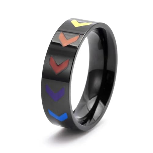 Bague arc-en-ciel en V hypoallergénique et minimaliste