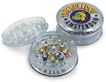 Accessoire Fumeur Qualité Grinder The Bulldog Amsterdam 2 Pièces - Métal Argenté | Broyeur à Herbes Pour Fumeurs Broyeur Pour Fumeur