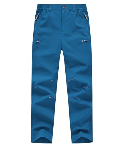 Buyboxs Lightweight Scout Pants for Kids Hiking Cargo Dry Fit Boys Jungle Camp Rain Pants Waterproof Stretch S 8-10