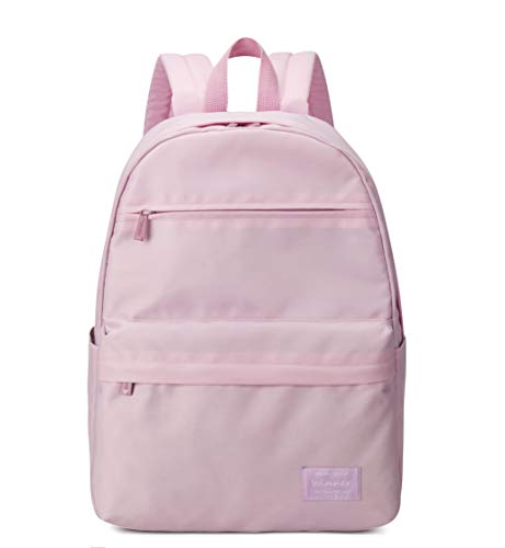 Joymoze Frauen klassisch leichtgewichtig wasserresistent Schulranzen Uni-Rucksack Rosa-Lila