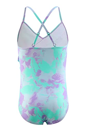 Image of Girls One Piece Swimsuits Hawaiian Ruffle Swimwear Beach Bathing Suit for Summer Vacation