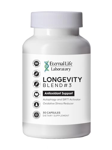 Eternal Life Laboratory Longevity Blend #3 Antioxidant Support - Resveratrol, SIRT1 & Autophagy Supplement, AMPK Activator, Fisetin, Pterostilbene, Spermidine, Anti-Aging Supplement- 30 Capsules