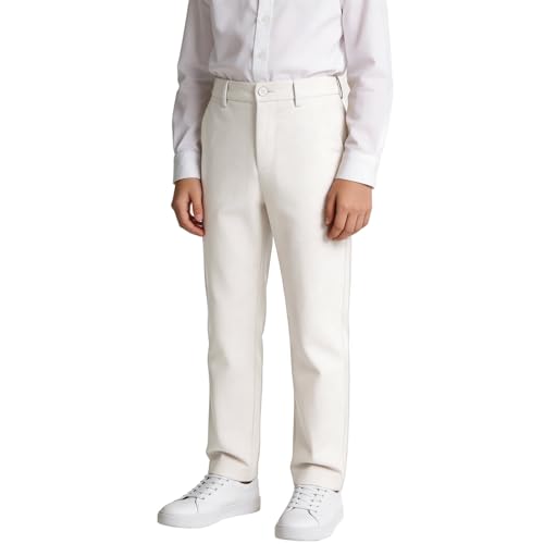 Image of Boys' Linen Pants Lightweight Flat Front Dress Pants Kids School Uniform