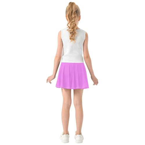 linqin Girls Skirts with Shorts Flowy Little Girl Skort Scort Skirt for Kids with Pockets4