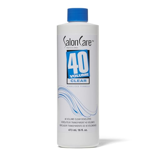 Salon Care 40 Volume Clear Developer Maximum Lift Stabilized Formula for Consistent Predictable Results Superior Gray Coverage 16 Ounce