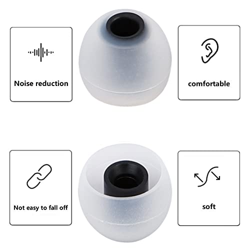 Image of Earbuds Replacement Tips Silicone Earbud Tips Ear Gels Fit for Inner Hole from 3.8mm - 5.1mm Earphones 9 Pairs S /M /L Clear Black