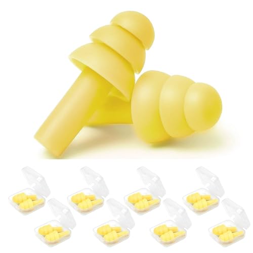 Image of Ear Plugs, 8 Pairs Reusable Earplugs for Sleeping Noise Cancelling Waterproof Noise Reduction Earplugs for Sleeping, Swimming, Snoring, Concerts, Work, Noisy Places