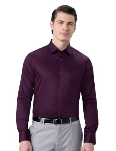 Image of Symbol Premium Men's Slim Fit Satin Formal /Dress Shirt | 100% Cotton | Soft & Lustrous Finish | Available in Plus Sizes