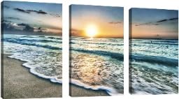 Toiles murales vagues grand format 60x90 cm paysage marin de plage pour decoration interieure