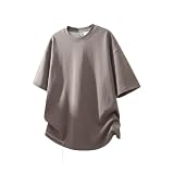 [wolass] Tシャツ メンズ 半袖 無地 速乾性 柔らかい 軽い ファッション 服 メンズ 通気性 涼しい シンプル かっこいい グラデーション カジュアル ゆったり Camel-2XL