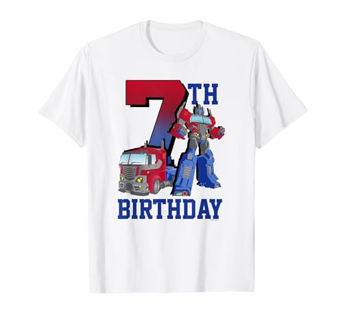 Transformers Optimus Prime 7th Birthday Gradient Fill Poster T-Shirt - image 1