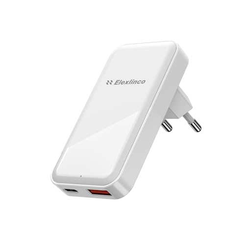 Elexlinco USB C Netzteil Ultra-schlank Flaches Ladegerät für iPhone 16 15 14 13 12 11 SE 20W PD Schnellladung für Samsung Galaxy S24 S23 S22 und mehr USB Stecker Adapter für das Heimbüro