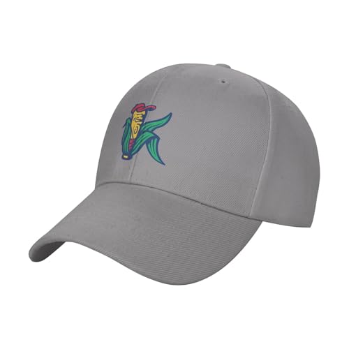 Cedar Rapids Kernels Adult Adjustable Cotton Baseball Cap Hat for Man Woman Gray