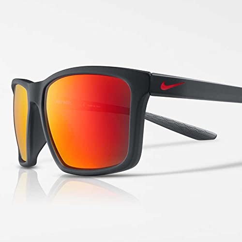 Nike VALIANT CW4642 021 Matte Dark Grey Plastic Square Sunglasses Red Mirror Lens3