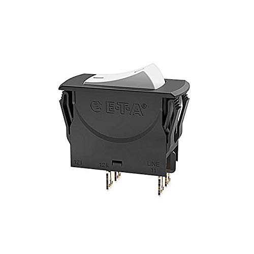 Circuit Breaker Thermal 20A 240V AC 50V DC Rocker Panel Mount 3120-N311-P7T1-W02D-20A Pack of 5