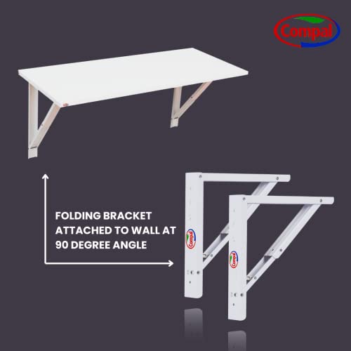 Image of Compal Wall Mounted Bracket, Wall Mount Table, Shelf, Wall Mounted Plywood Study, Office Table, Work, Foldable Laptop (12 Inch Folding Brackets Only)