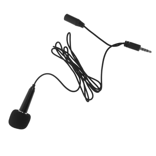 Yardwe 1 Juego De Mini Micrófono Portátil para Videojuegos Pequeño En Miniatura para Vlogs Voz Portátil Smartphone con Cable De Aleación De Aluminio Y Color Negro