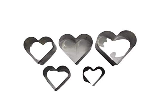 Baker's Cutlery™ 5 Stainless Steel Heart Shape Cake/Bakery Cutter 4 Inch, 5 Inch, 6 Inch,7 inch & 8 inch (Set of 5 Cutters) 1