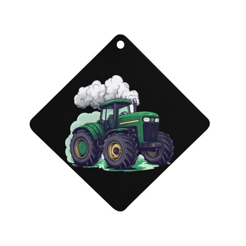 Tractor Green Car Air Freshener Hanging Aromatherapy Tablets for Car Accessories Rhombus