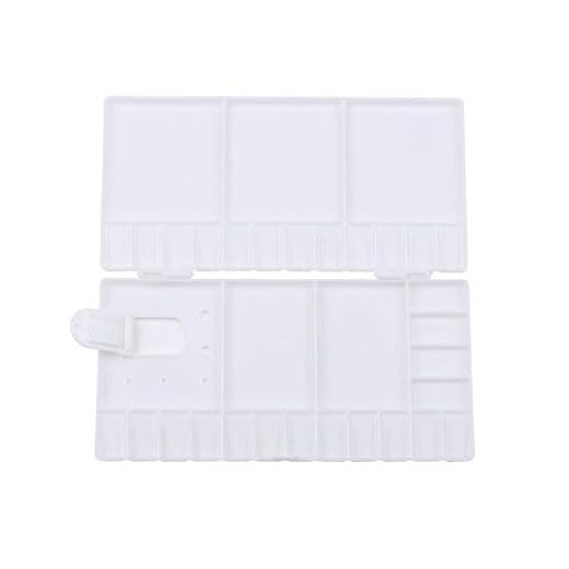 Kentop Paleta Acuarela Palé plástico Paleta con Tapa y Orificio de Agarre ， para Colores acrílicos ， plástico Color ， Acuarelas ， Agua Colores