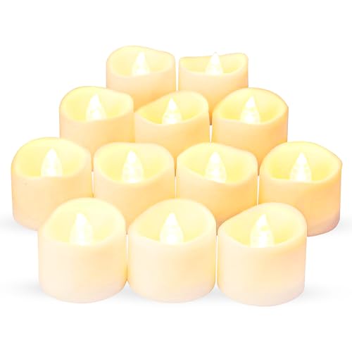 Battery Tea Lights - 24 Pack - Warm White Flickering LED