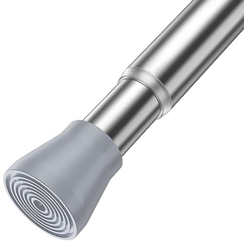 Image of AIZESI 1pcs Tension Curtain Rod Tension Rods for Windows 28 To 48 Inch, 7 /8 inch Diameter Spring Curtain Rod No Drilling Silver Tension Rods of Curtains Window Closet Wardrobe Kitchen