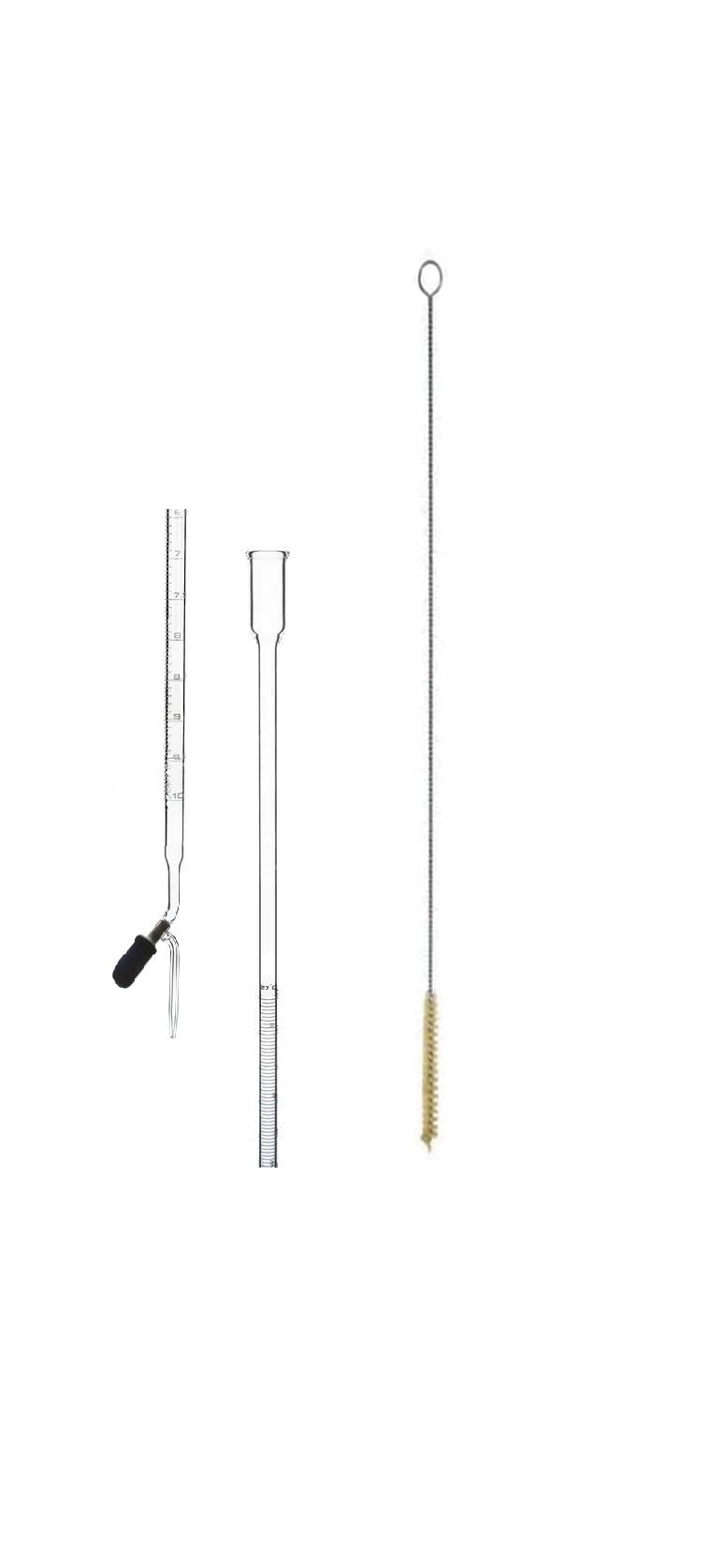 ABGIL BOROSILICATE GLASS MICRO BURETTE SINGLE BORE WITH TEFLON STOPCOCK & CLEANING BRUSH CAPACITY 4.5 ml