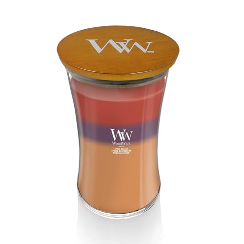 WoodWick Autumn Harvest Holiday Candle Gifts for Women and Men, 21.5 oz Large Hourglass Trilogy...