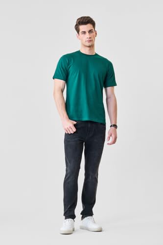 Image of SNITCH Men T-Shirt | Minimalist Regular Fit & Short Sleeve Styling | 100% Breathable Cotton Casual Wear T-Shirt & Durable Knit Plain Weave Everyday Summer Essential