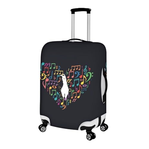 Alpacas And Musical Notes Luggage Suitcase Covers for Luggage Elastic Luggage Cover Protector Scratch Resistant Travel Suitcase Cover Fits 18-32 Inch Luggage Travel Bag Cover Travel Covers-M2