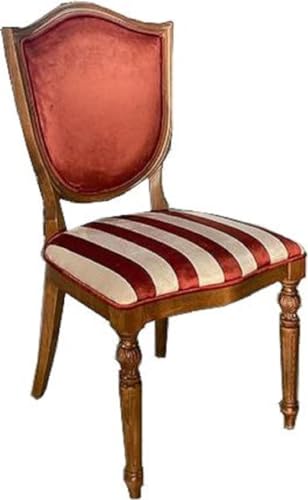 Casa Padrino Chaise de Salle à Manger Art Déco Rouge Bordeaux/Blanc/Marron - Chaise élégante en Bois Massif avec Rayures - Mobilier de Salle à Manger -...