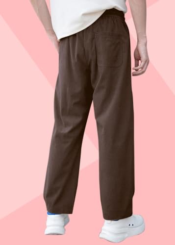 Image of SWADESI STUFF Men's Corduroy Track Pants | Self Design, Mid-Rise Fit, Flexi Waistband - Retro-Inspired Straight Fit Lounge & Casual Wear