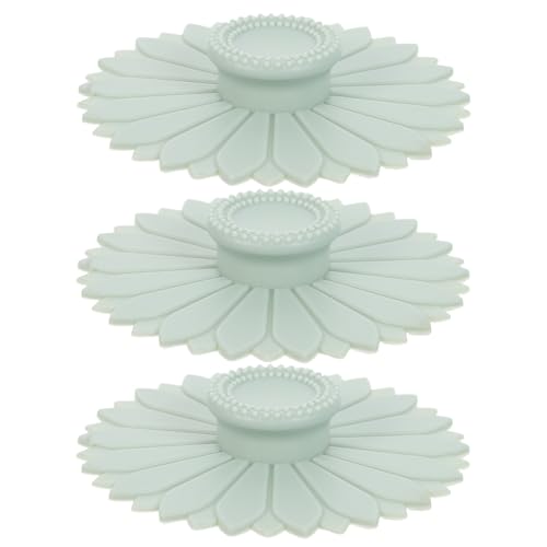 DIYEAH Tapas de Silicona para Tazas de Vidrio en Color Verde Diseño de Girasol, Flexibles y Resistentes para Mantener Bebidas Calientes o Frías en Oficina y Descanso al Aire Libre,