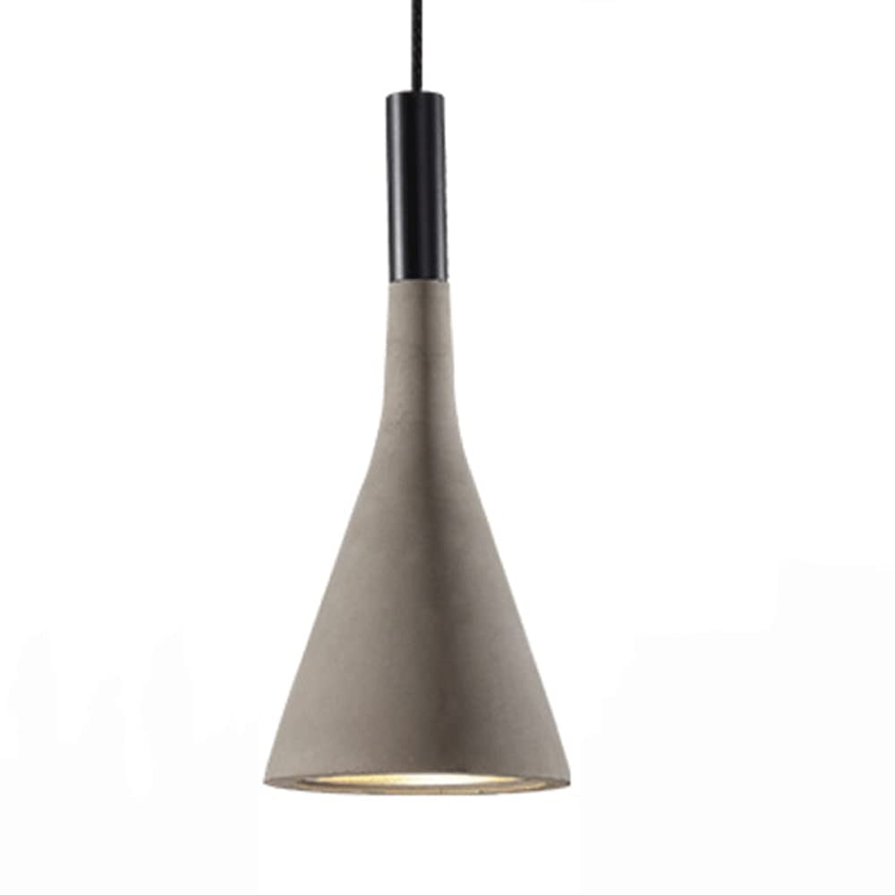 Lampadario in cemento svasato creativo, lampada a sospensione a soffitto con sorgente luminosa E27, lampada a sospensione in cemento industriale, apparecchi di illuminazione decorativa per so