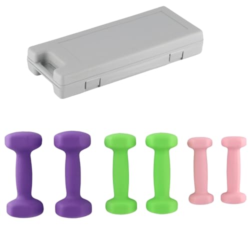 Dumbbell Hand Weights for Women, Neoprene Hexagon Non-Slip Weights Dumbbell Set with Storage Case for Home Gym, 1+2+3 Lbs, Pairs