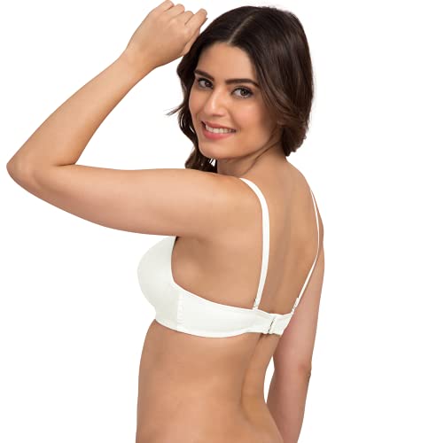 Image of Tweens - Heavily Padded Semi Push-Up Bra - Polyamide Fabric - 3 /4th Coverage, Wireless, Multiway Straps, Seamless - Everyday T-Shirt Bra