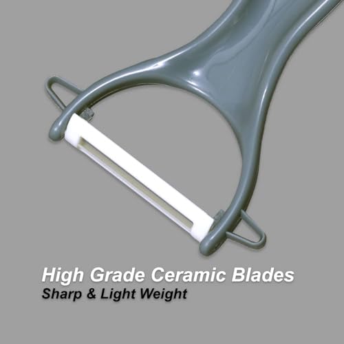 Image of Blueberry's Combo Ceramic and Ceramic Knife Set /Sharp and Hygienic Vegetable Fruit Peeler Slicer Set -Peeler (Combo)