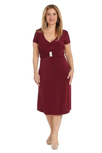 Image of R&M Richards Women's Metallic Foil Print Bodycon Dress W /Draped Capelet - Knee-Length Cocktail Party Outfit