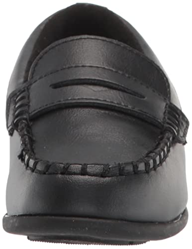 Steve Madden Mocassim infantil Tjared unissex, Couro preto, 10 Toddler