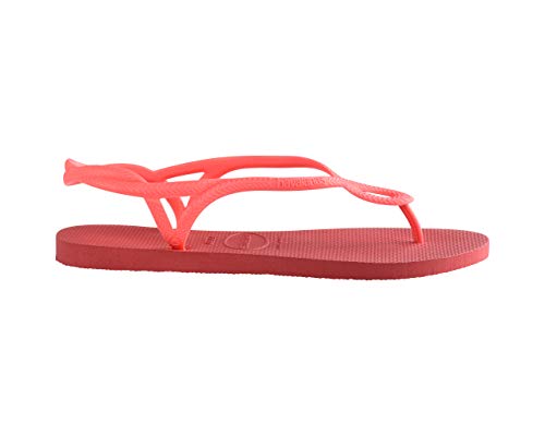 Image of Havaianas Women's Luna Flip Flop Sandals, Around Ankle Straps, Roman Sandal,Coral New,41 /42 BR (11-12 M US)