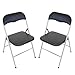 Milani Home s.r.l.s. Set di 2 Sedie Slim Pieghevoli Nere con Comoda Imbottitura della Seduta per Ospiti, Ufficio, Casa, Campeggio