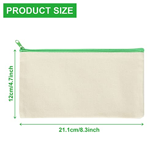 YAYODS 30PCS Canvas Pencil Case, Canvas Makeup Bags with Multicolor Zippers - Image 3