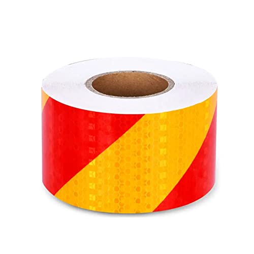 Bande réfléchissante de sécurité rouge et jaune pour marquage au sol extérieur