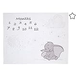 Disney Dumbo White and Grey Super Soft Milestone Baby Blanket
