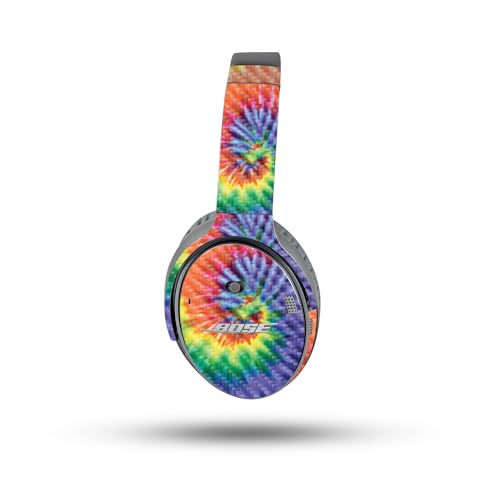 Image of MightySkins Carbon Fiber Skin Compatible with Bose QuietComfort 35 II Headphones - Tie Dye Spiral | Protective, Durable Textured Carbon Fiber Finish | Easy to Apply